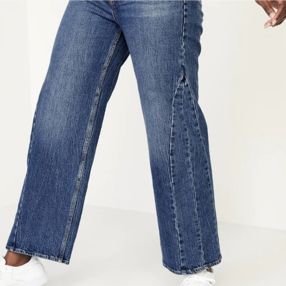 NWT OLD NAVY EXTRA HIGH RISE WIDE LEG JEANS WITH TWISTED SEAMS - Picture 10 of 10